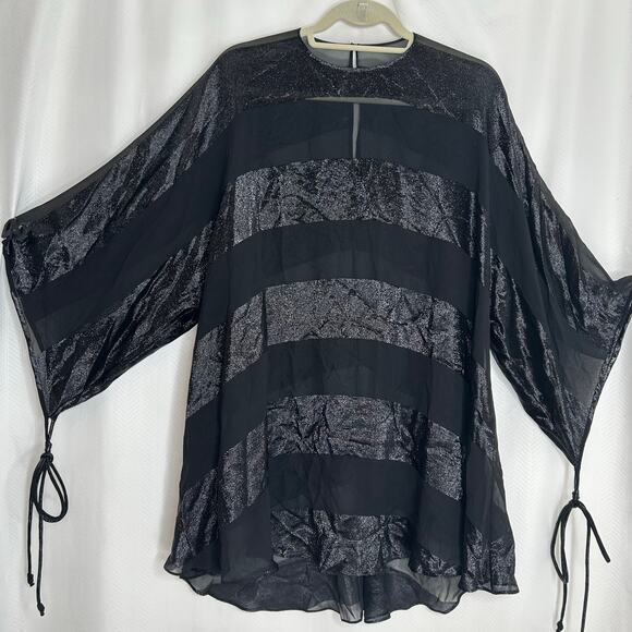 Chado Ralph Rucci Tops - Chado Ralph Rucci sheer top black striped couture medium party holiday event